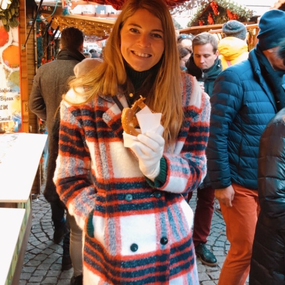 MISSGUIDED white plaid brushed formal coat - Picture 3 of 8